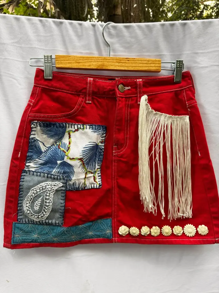 Crimson Canvas Skirt
