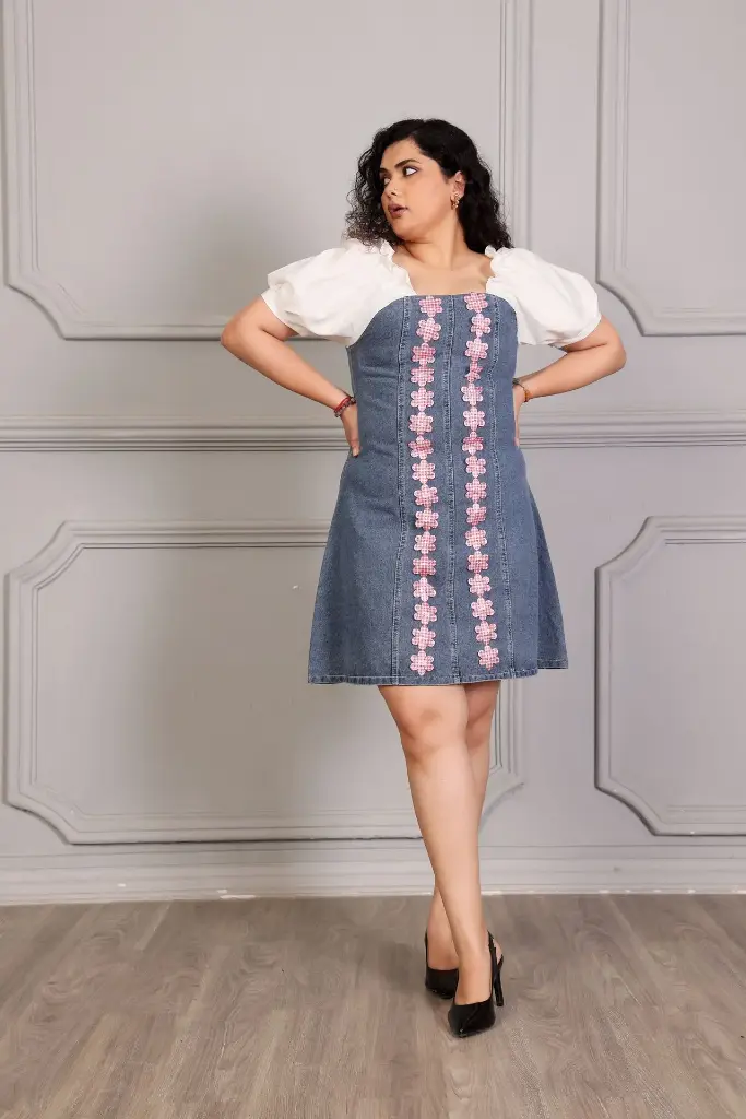 Denim Bloom Dress
