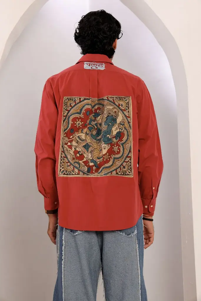 Mughal-e-Kalam Shirt (Red)