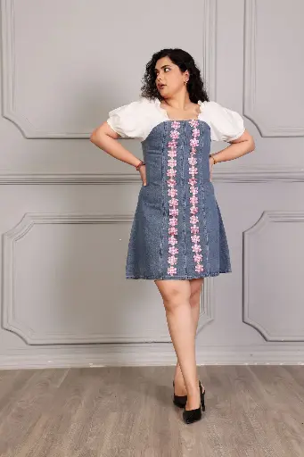 Denim Bloom Dress
