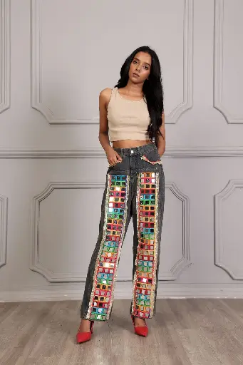 Kaleidoscope Glitch Jeans