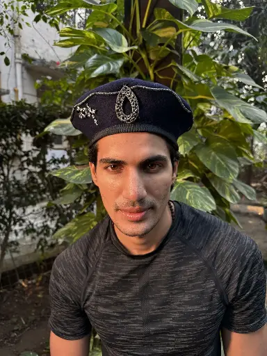 Pardesi Beret-Hoop (Navy Blue)
