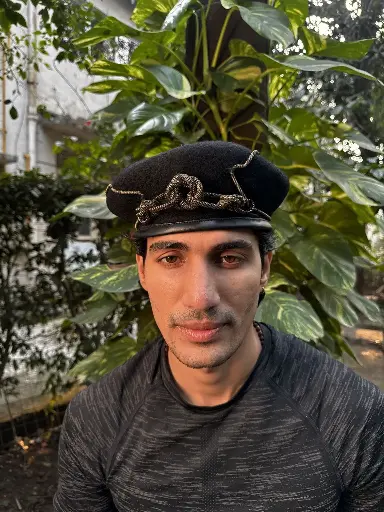 Pardesi Beret-Strand (Black)