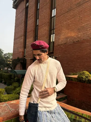 [ACS_36] Pardesi Beret-Rings (Wine)